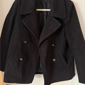 Express Classic Black Peacoat Wool Blend
